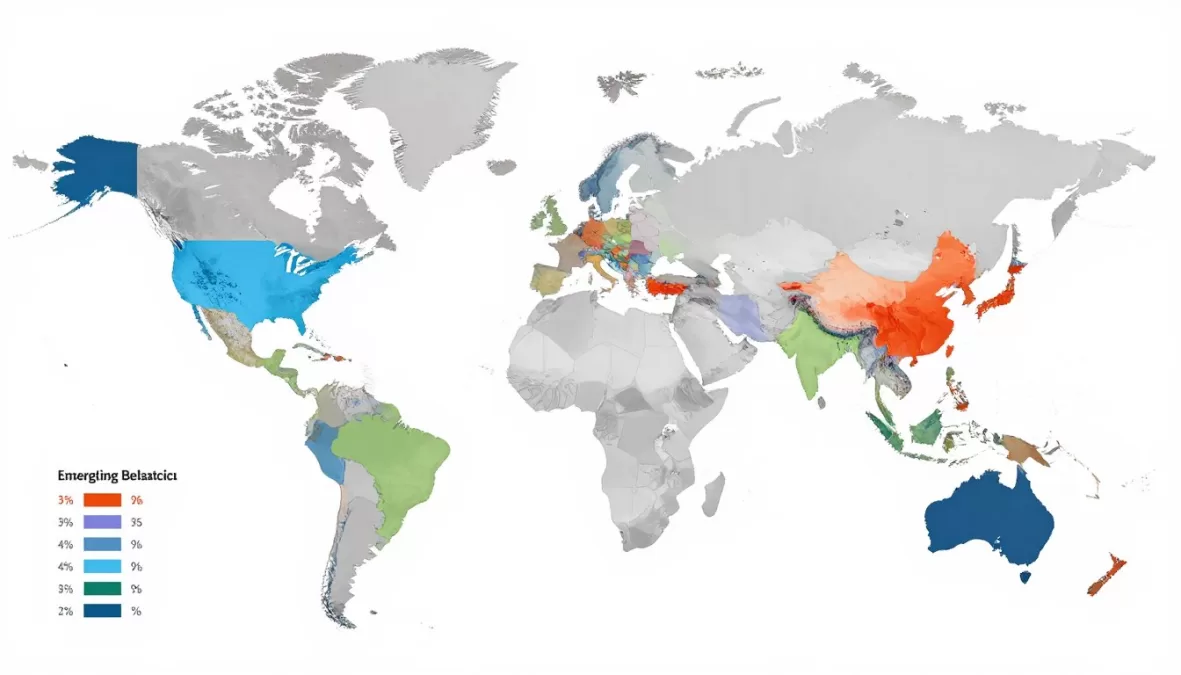 Regional brand value distribution across continents