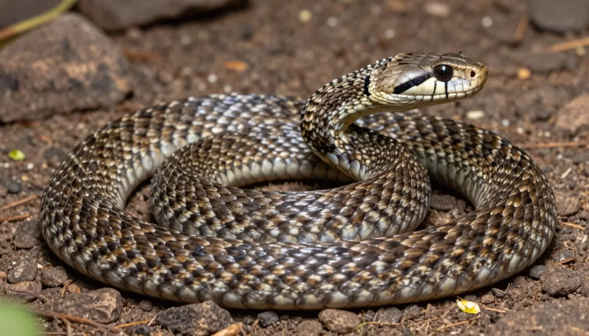 Russell's viper showing distinctive chain-like pattern on body