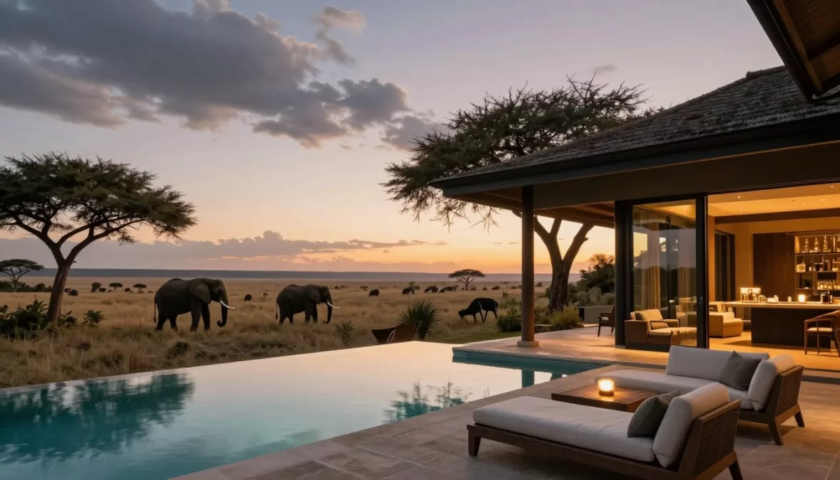 Singita Kruger National Park luxury safari lodge with infinity pool overlooking African savanna