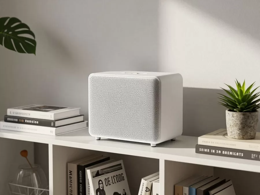 Sonos Era 300 in white color variant in modern living room