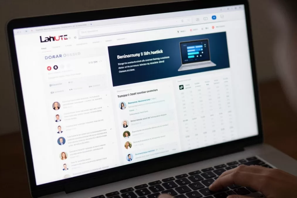 Tech product reviews and ratings on screen