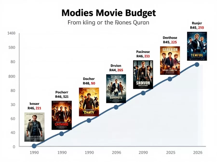 Timeline showing evolution of movie budgets from 1990 to 2026