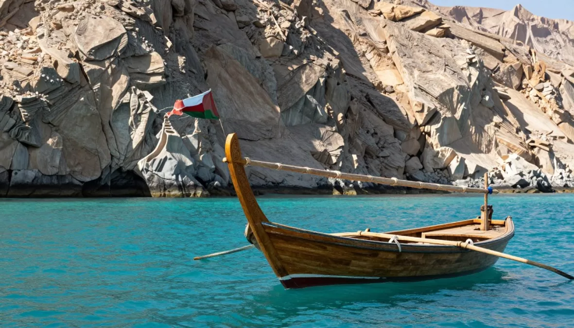 Traditional Omani dhow boat in Musandam waters