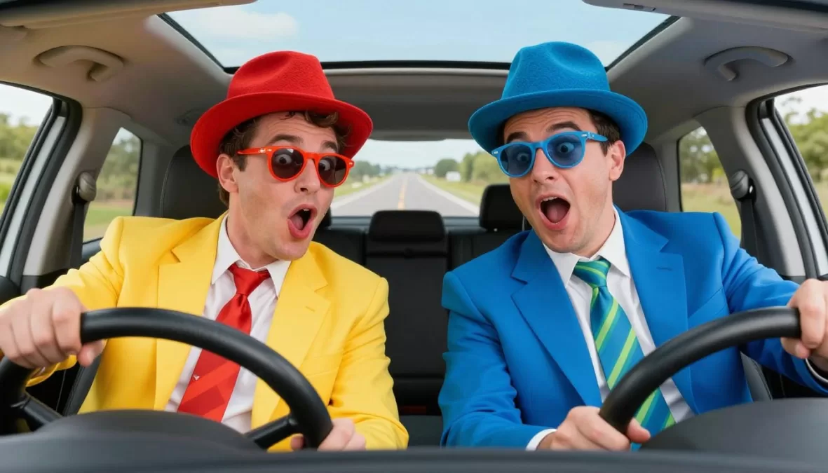Two foolish friends on ridiculous road trip adventure