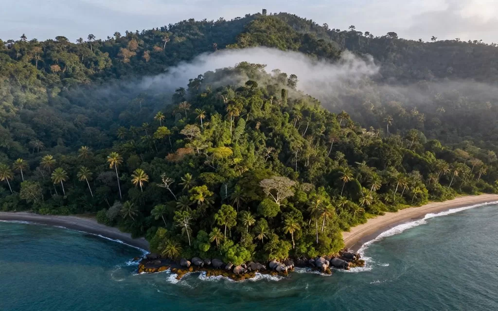 Ujung Kulon National Park landscape showing protected habitat for endangered Javan rhino