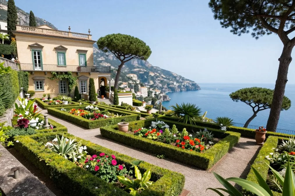 Villa Rufolo gardens Ravello with coastal views
