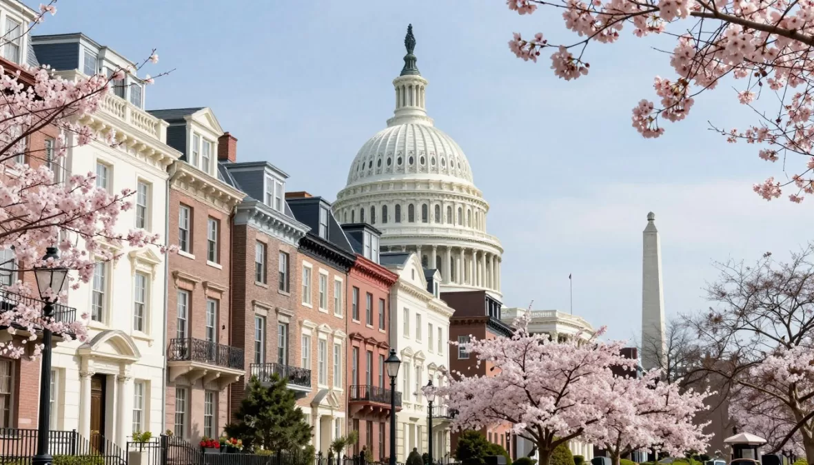 Washington DC expensive neighborhoods with monuments and government buildings