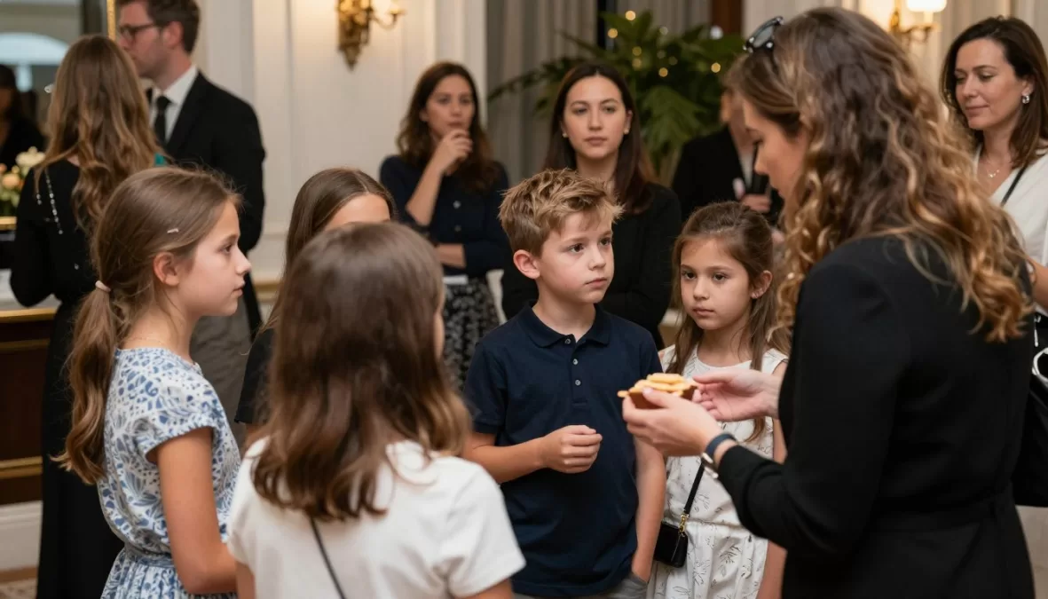 Wealthy children engaged in luxury activities
