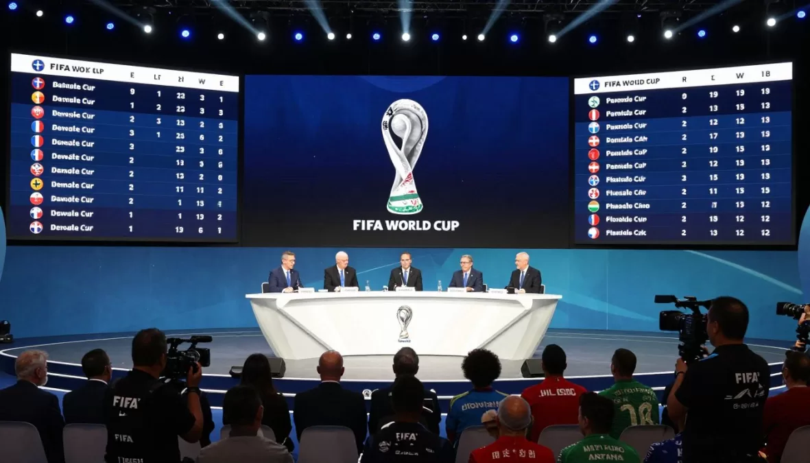 World Cup draw ceremony with FIFA ranking influence visualization