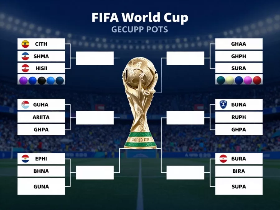 World Cup group stage draw showing seeding pots