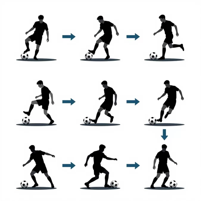 diagram illustrating the Cruyff turn technique