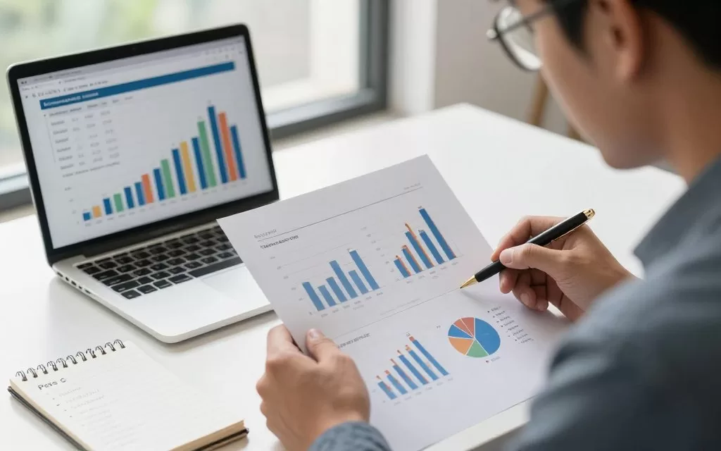 person reviewing city comparison charts and making relocation decision