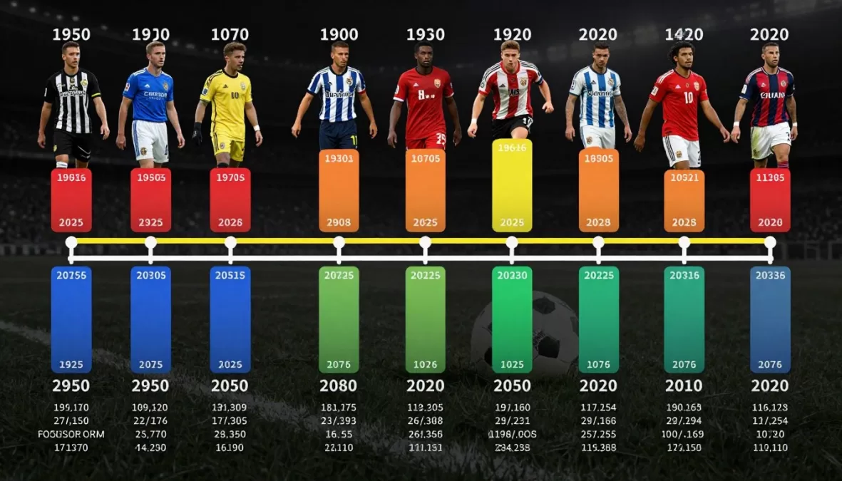 timeline showing career spans of top players