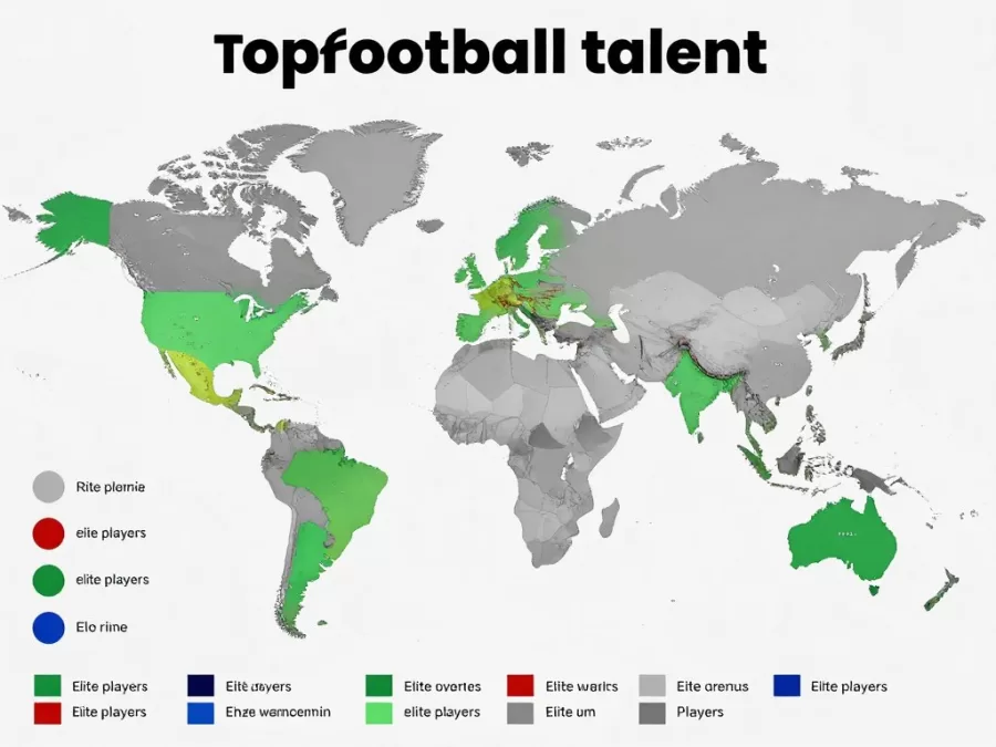 world map showing global spread of football talent