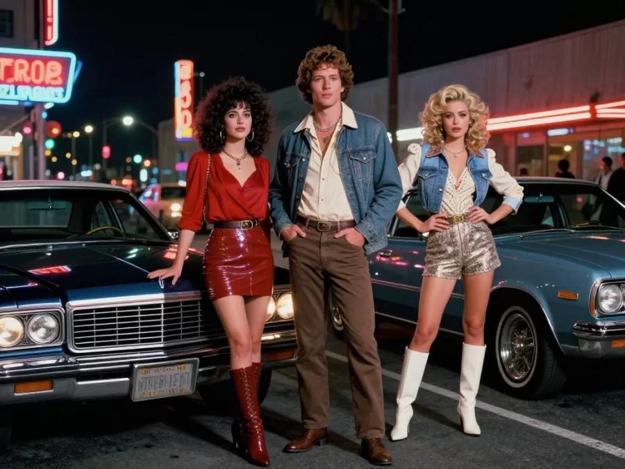 1980s Los Angeles neon crime scene