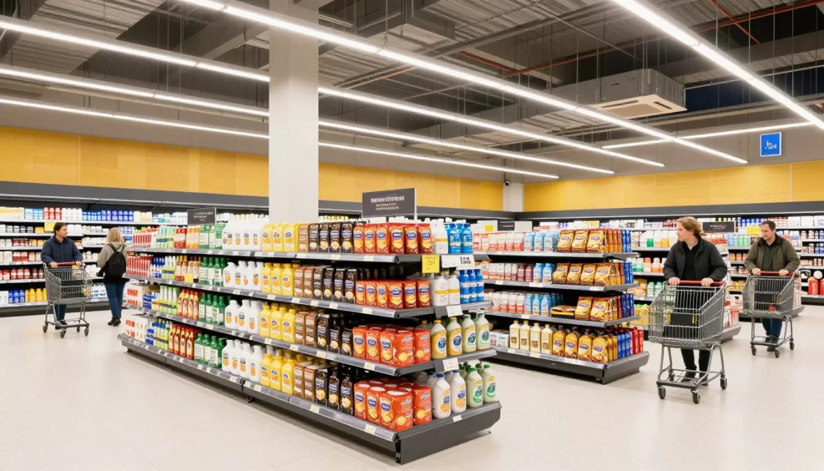 Aldi discount grocery store exemplifying efficient retail operations