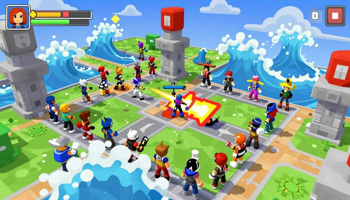 Anime Defenders tower defense gameplay showing strategic unit placement and colorful anime-inspired characters