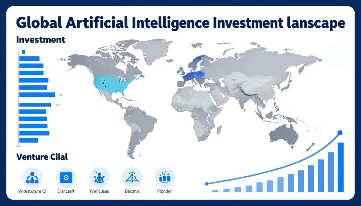 Artificial intelligence investment landscape showing market growth trends and technology infrastructure