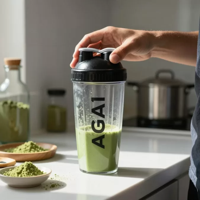 Athletic Greens customer morning routine with AG1 supplement
