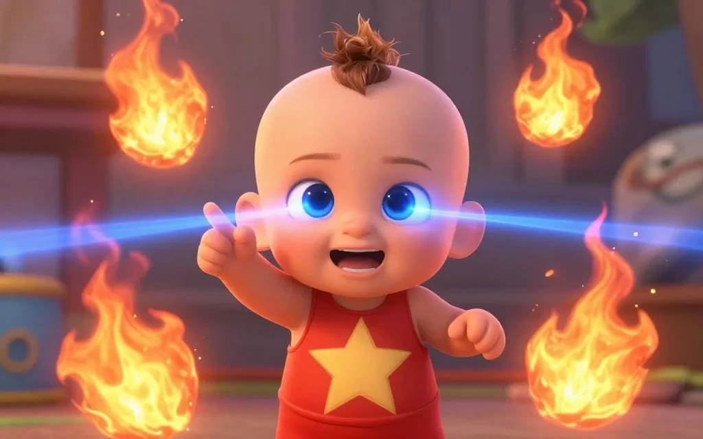 Baby Jack-Jack discovering his multiple superpowers