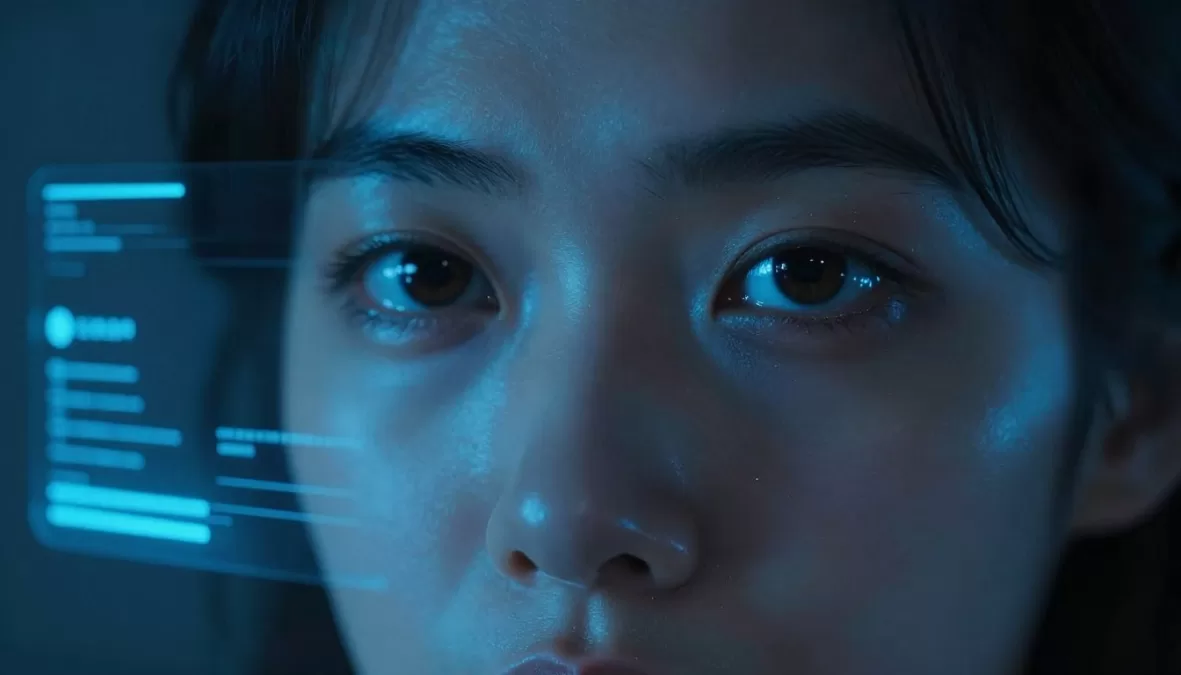 Black Mirror episode scene showing futuristic technology interface