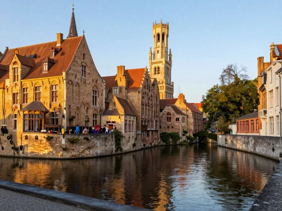 Bruges Belgium medieval canal and buildings representing hidden gem in Europe
