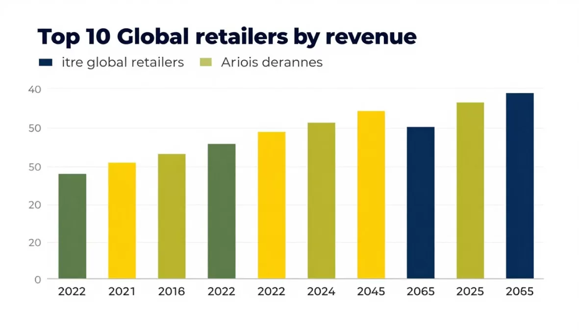 Business chart comparing revenue figures of global retail brands