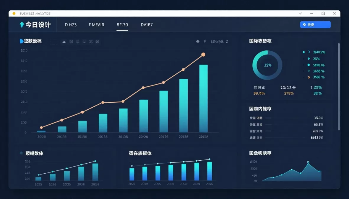 Business growth charts and consumer market analysis graphics