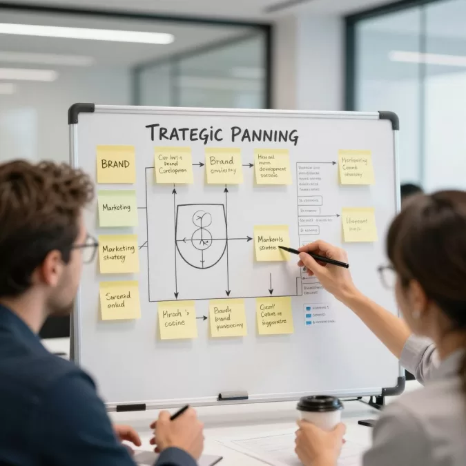 Business strategy planning and brand development concepts