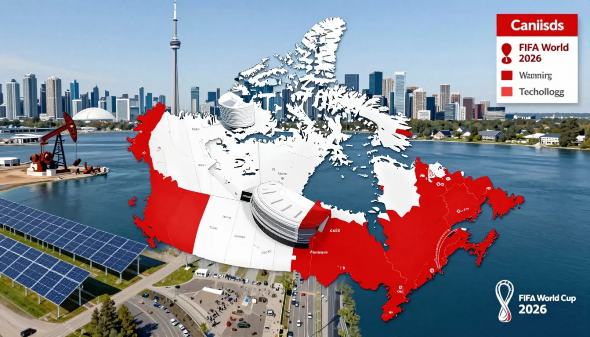 Canada economy featuring natural resources, energy sector, major cities, and 2026 World Cup host city preparations