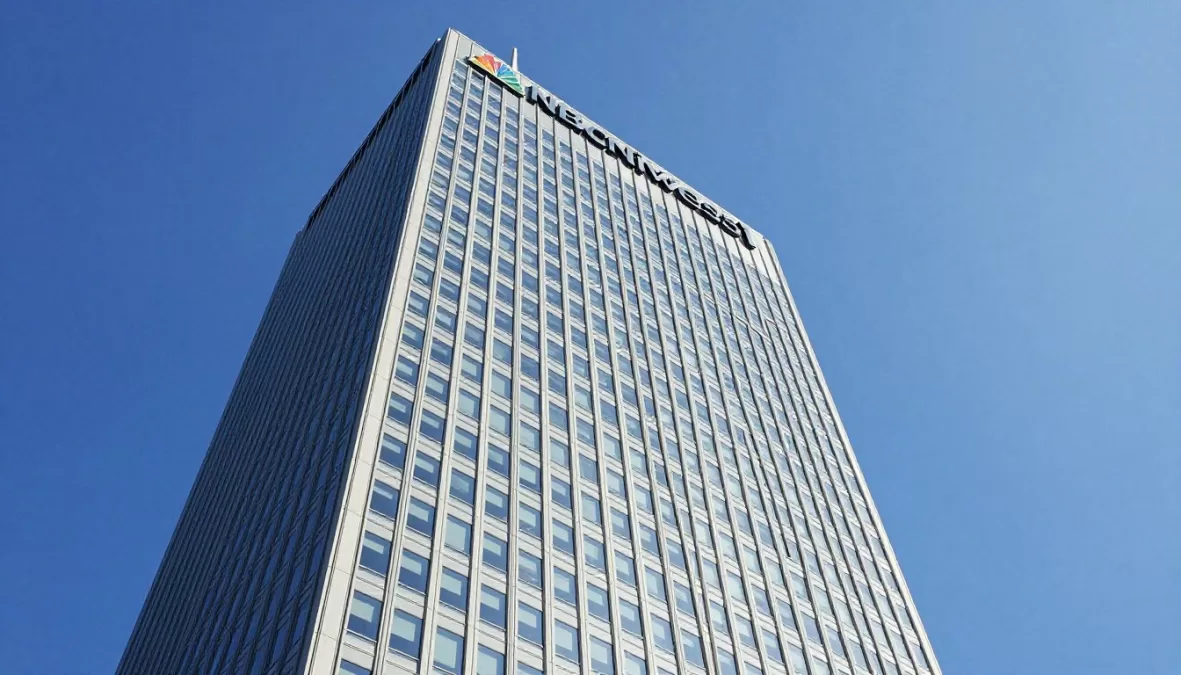 Comcast entertainment company headquarters building with NBCUniversal branding