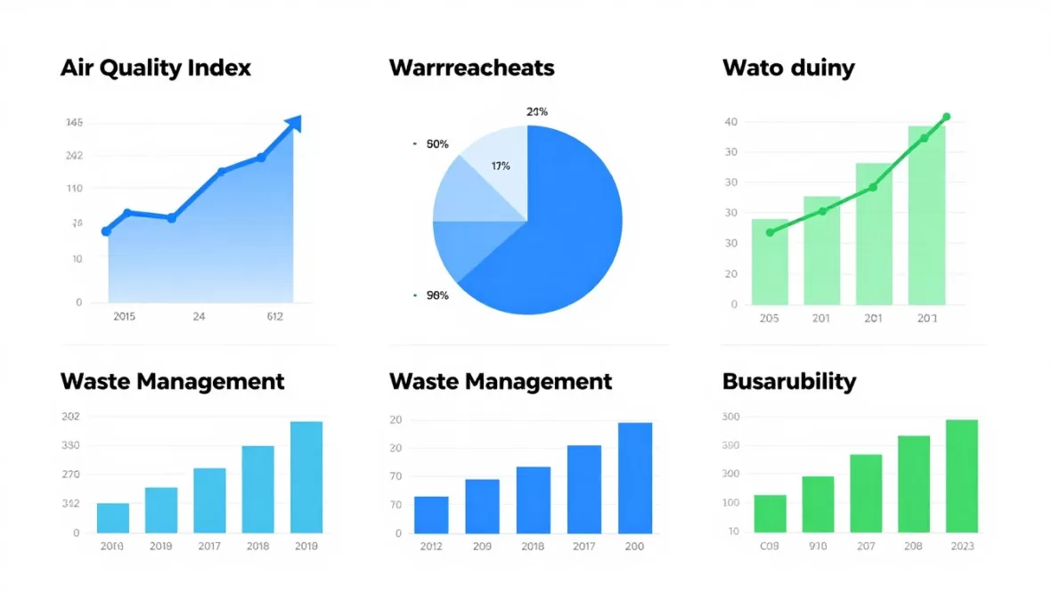 Data visualization showing air quality metrics and environmental indicators