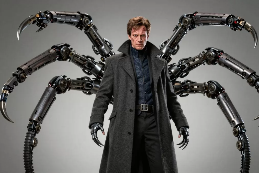 Doctor Octopus with his four mechanical tentacles in threatening pose