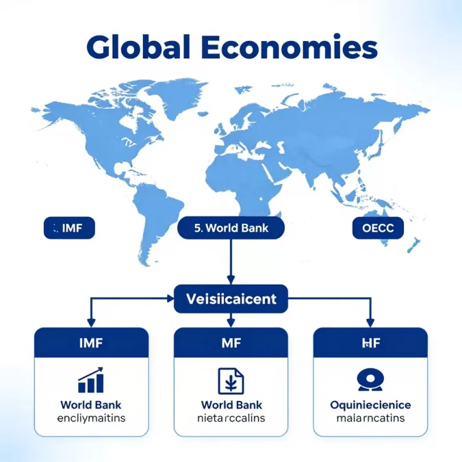 Economic ranking methodology infographic showing data sources and verification process for top 10 economies in the world