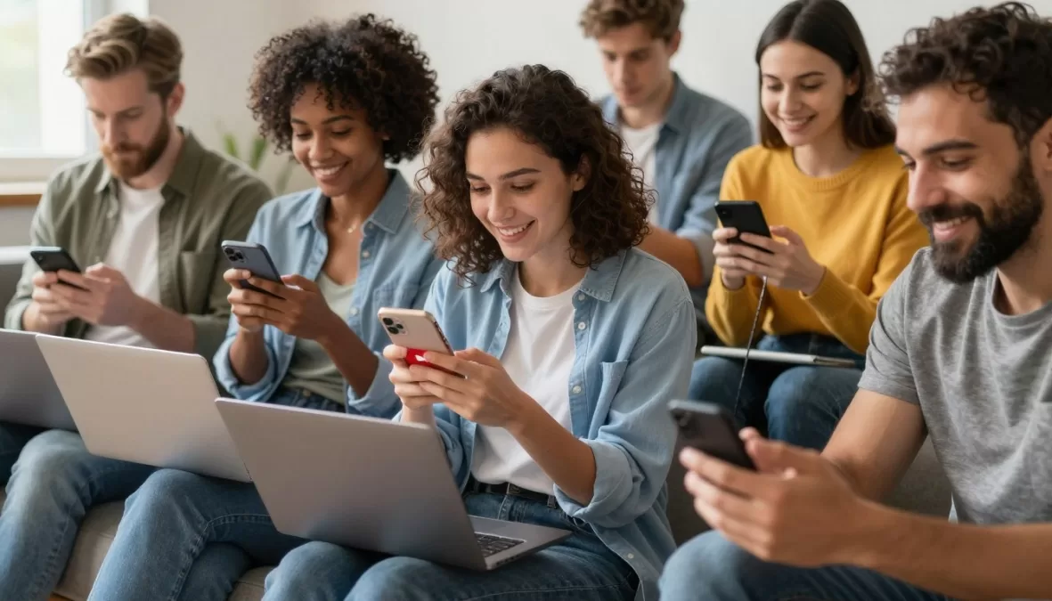 Global audience watching YouTube content on various devices
