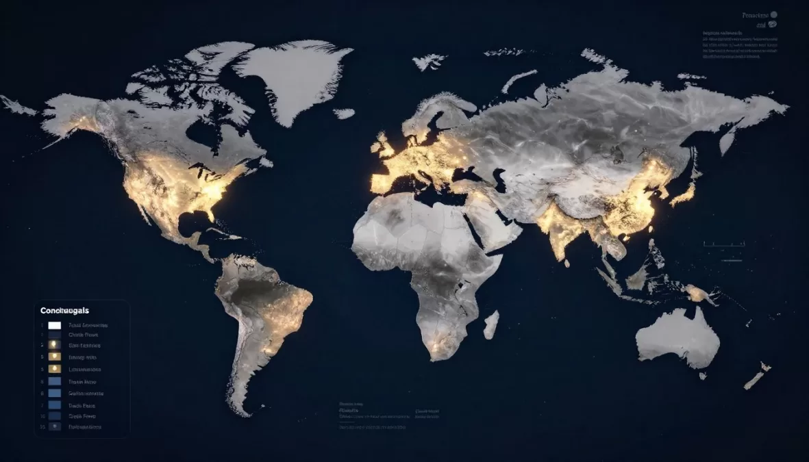 Global economic interconnections visualization showing top 10 economies and their trade relationships