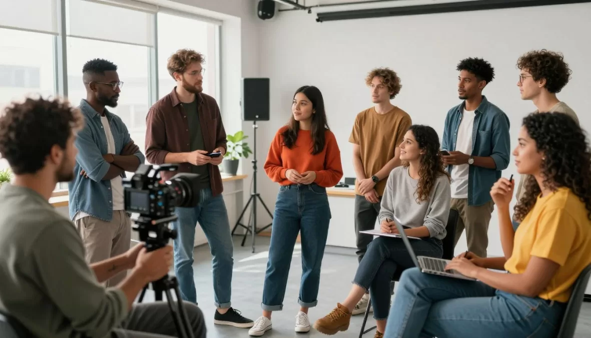 Global entertainment industry collaboration with diverse international content creators