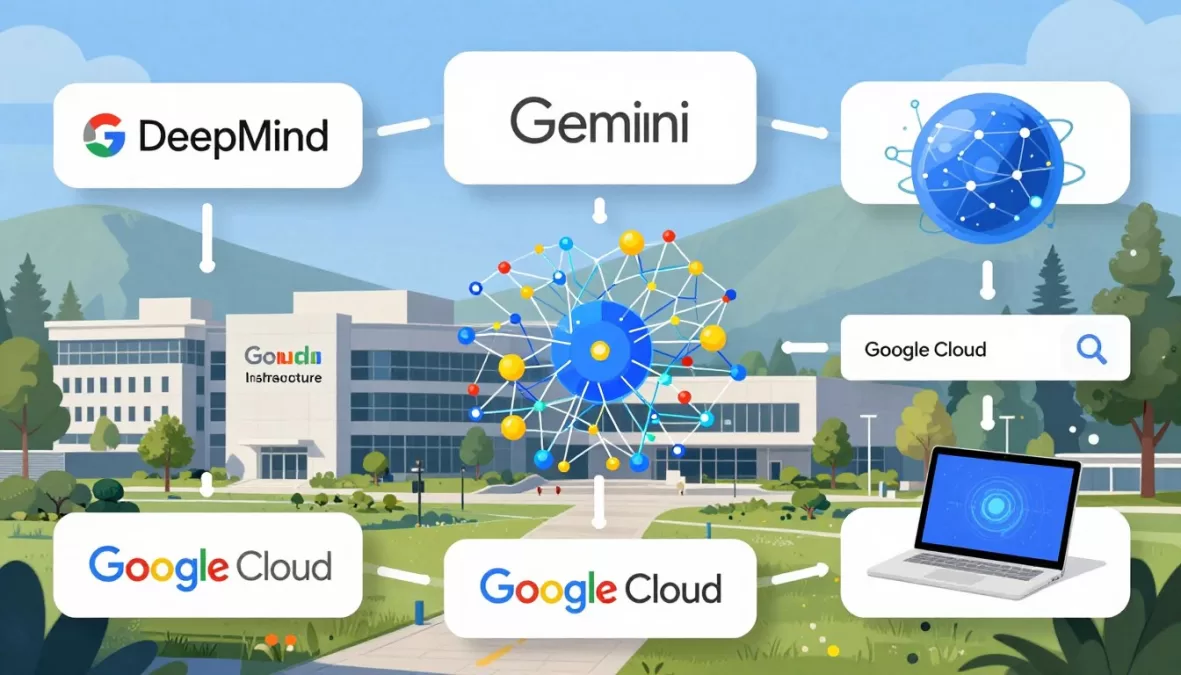 Google artificial intelligence research showing DeepMind and Gemini model development
