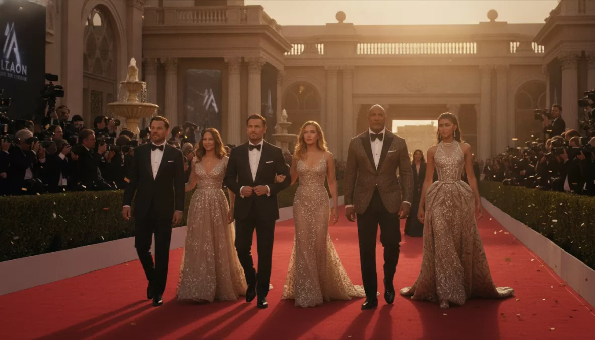 Highest paid actors 2026 walking the red carpet at major Hollywood premiere