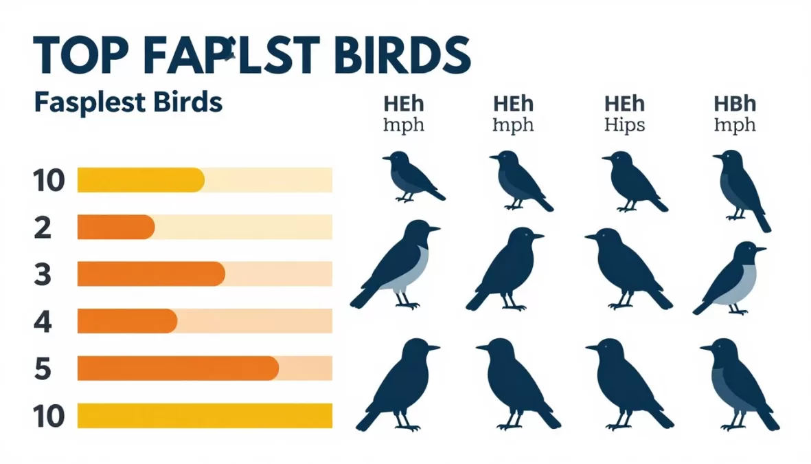 Infographic comparing speeds of fastest birds