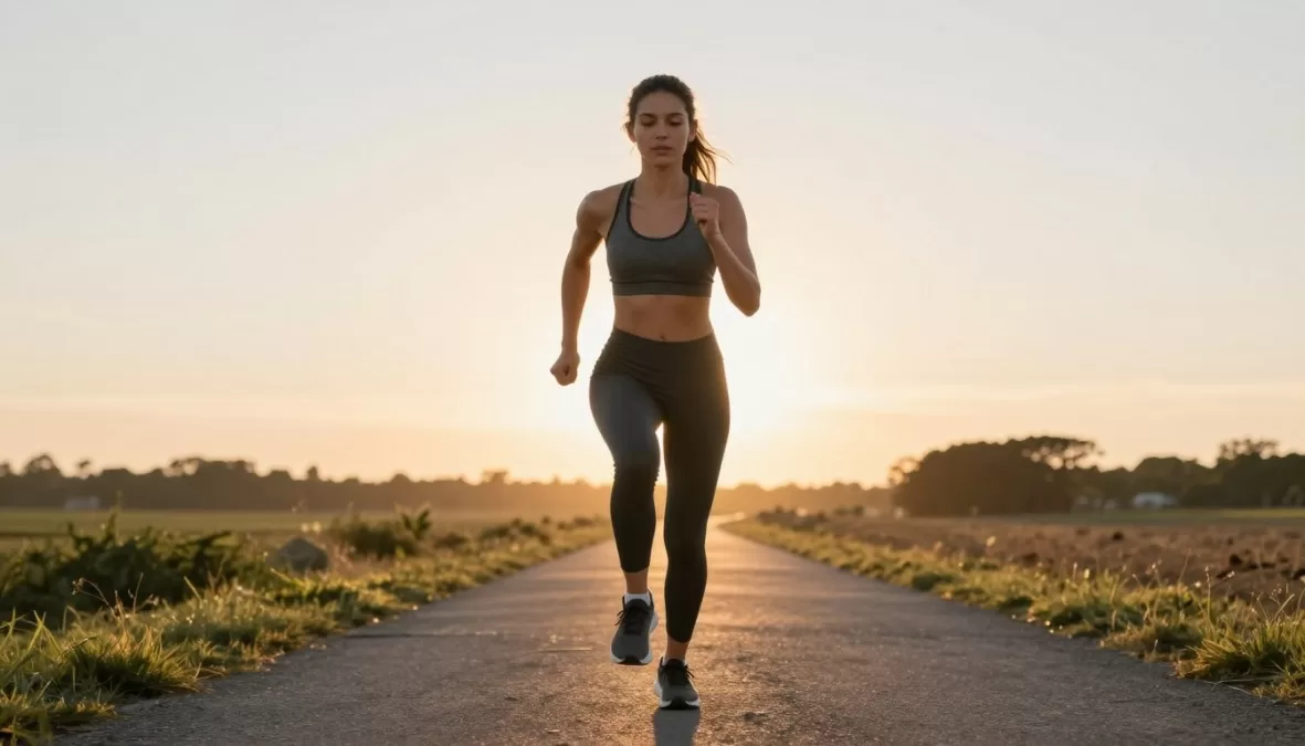 Inspiring image of beginner starting fitness journey with determination and hope