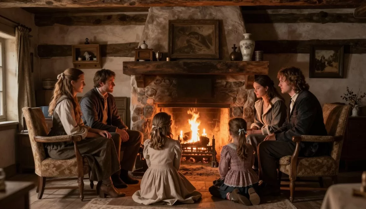 Little House Prairie dramatic family scene