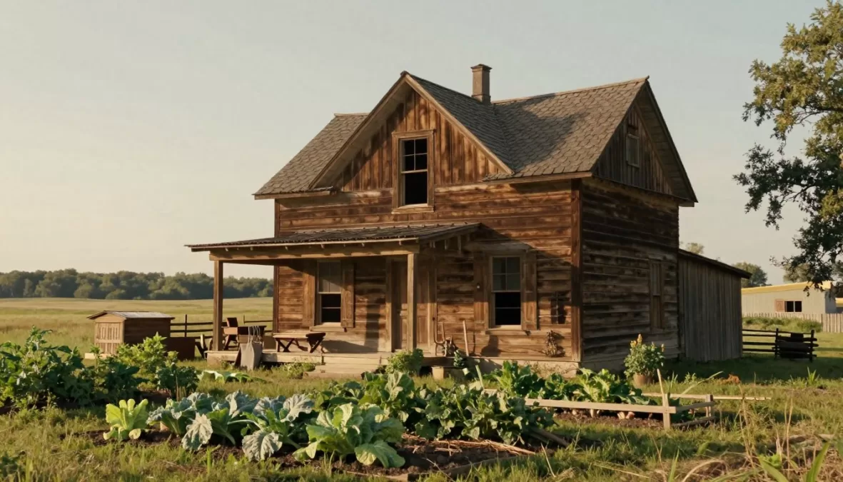 Little House on the Prairie family homestead scene
