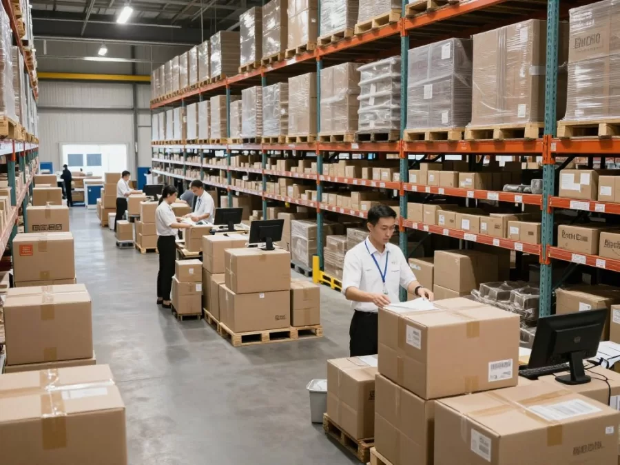Modern e-commerce fulfillment center and direct shipping operations