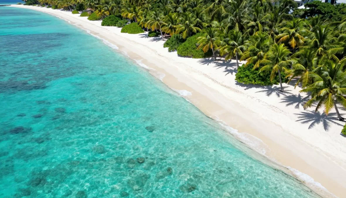 Most beautiful islands in the world aerial view showing pristine beaches and crystal waters
