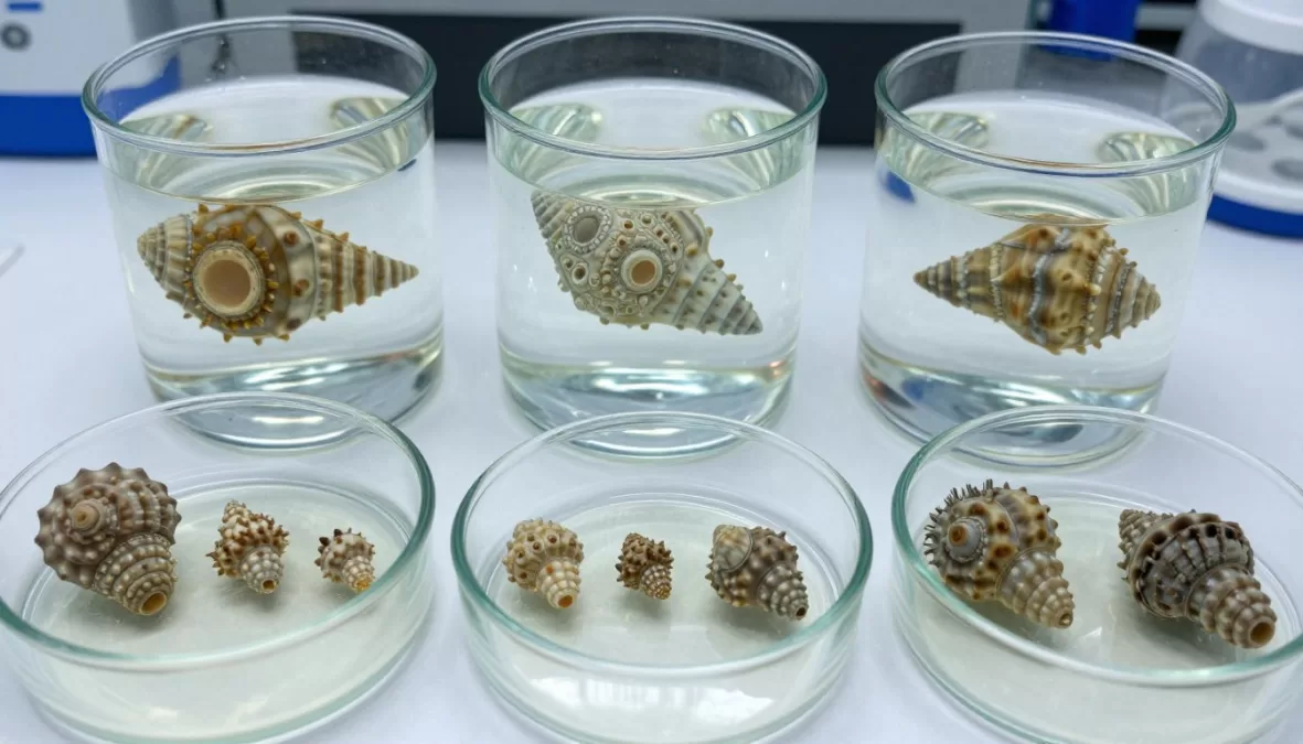 Multiple Turritopsis dohrnii jellyfish at different life stages in laboratory setting