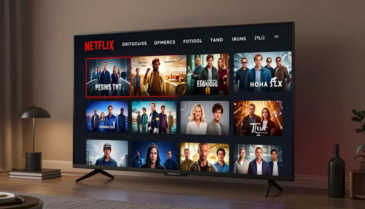 Netflix entertainment streaming service interface showing original content library