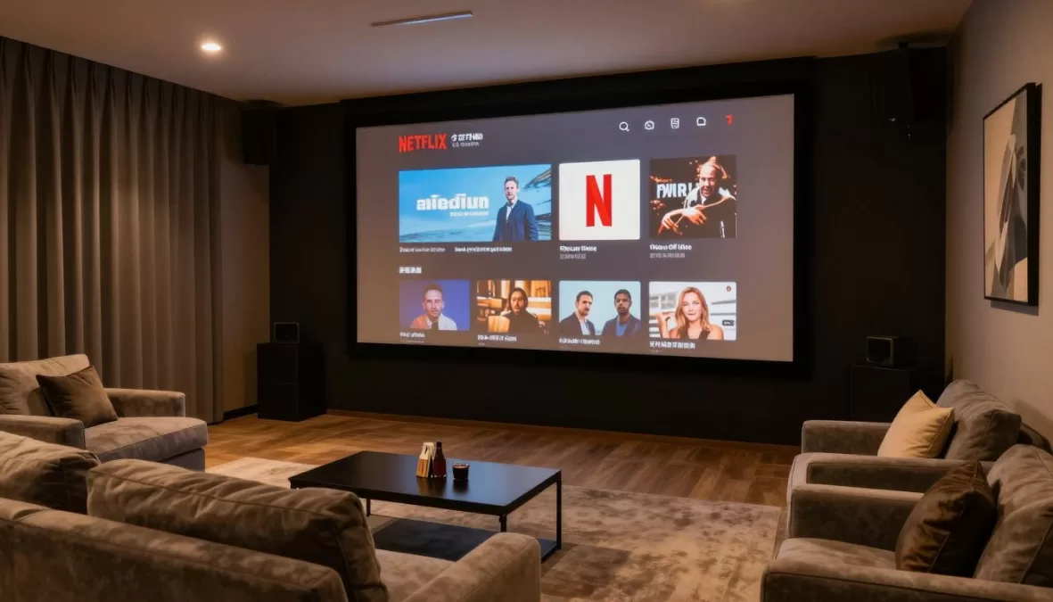 Netflix viewing experience cozy home theater