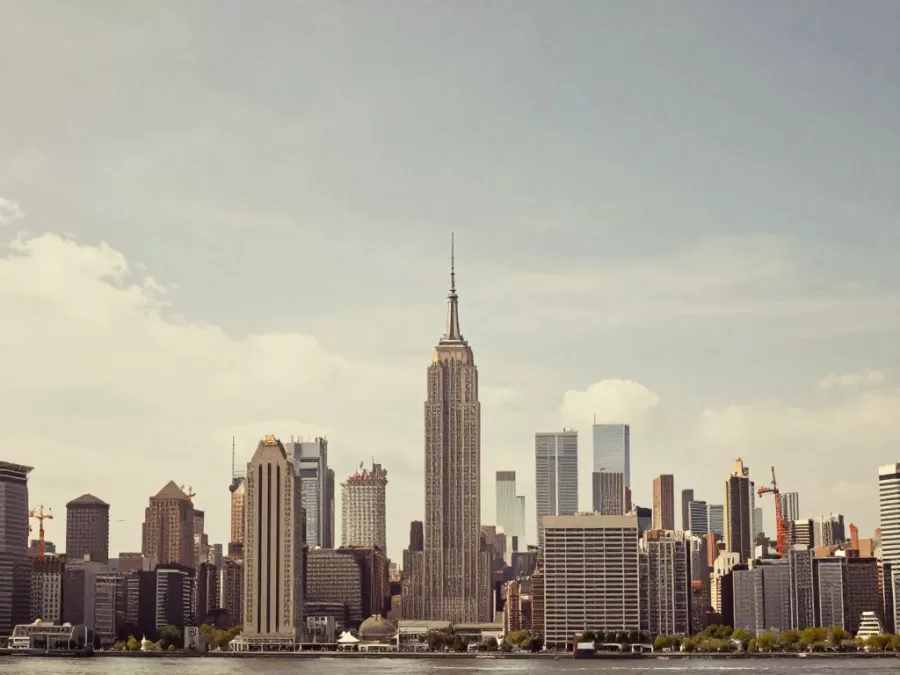 New York City skyline different eras