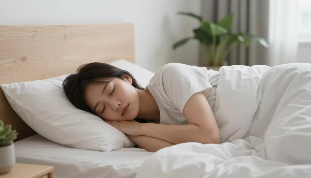 Person sleeping peacefully in comfortable bed representing quality rest and recovery